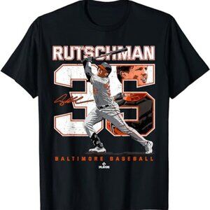 Adley Rutschman T-Shirt Baltimore Baseball Number Portrait Graphic Tee 73